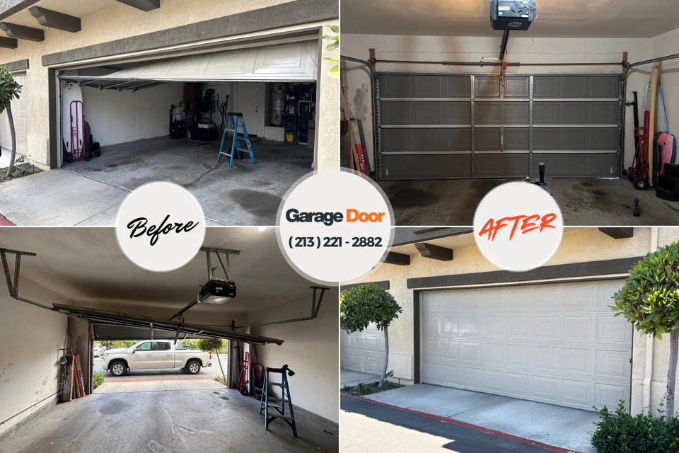 Before and after: garage door repair New Britain, CT